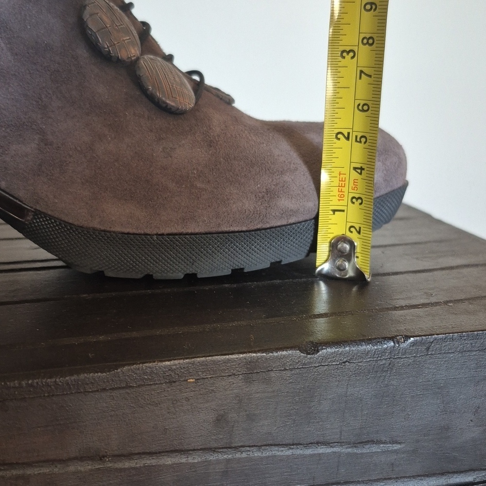 Perloto Sacchetto Suede Leather Brown Heeled Oxford Shoes, Size 8.5 / 9 - Picture 11 of 11